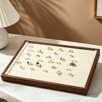 Premium Walnut Jewelry Display Tray for Necklaces, Rings, Earrings, Bracelets - Retail Counter Organizer
