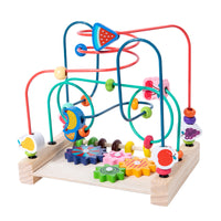 Wooden Activity Cube Bead Maze for Toddlers, Educational Toy for Focus and Early Learning