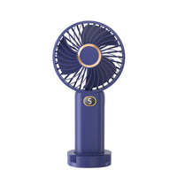 Portable USB Rechargeable Handheld Mini Fan with Digital Display, 5-Speed Adjustable