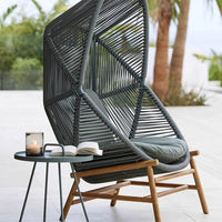Outdoor Rattan Woven Bird's Nest Swing Chair Balcony Hanging Basket Single Sofa for Patio Garden