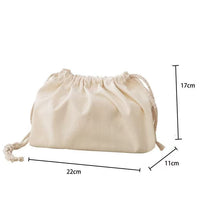 Blank Cotton Canvas Drawstring Bags for Shopping & Storage, Customizable with Logo