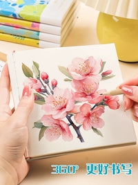 Square Blank Sketchbook for Kids & Students, Thickened Leather Cover Portable Pocket Notebook for Drawing, Sketching, Watercolor, Graffiti