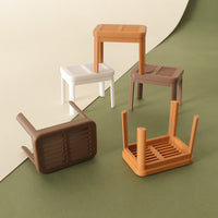 Dollhouse Miniature Vanity Stool Bathroom Seat Dining Chair Model Furniture