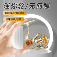 Miniature Metal Spinning Reel for Ice, Raft, and Lure Fishing