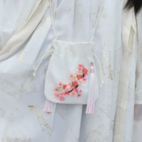 DIY Punch Embroidery Kit with Ribbon Silk Embroidery for Ancient Style Round Fan