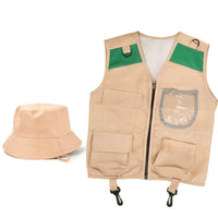 Kids Outdoor Adventure Vest and Hat Set for Role Play and Performance