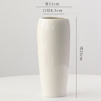 Nordic Minimalist White Ceramic Vase for Hydroponic and Dried Flowers, Table Centerpiece