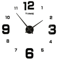 Large 3D DIY Acrylic Wall Clock Modern European Style Digital Sticker Clock