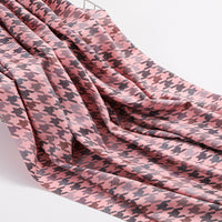 Houndstooth Wool Blend Scarf Shawl for Women, Autumn/Winter Cotton Printed Scarf