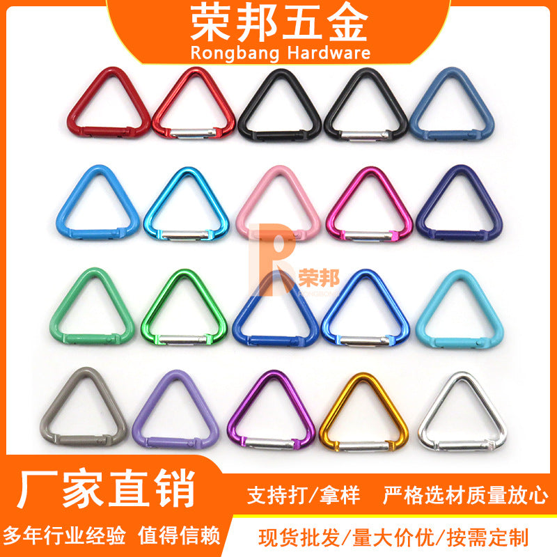 Outdoor Nylon Webbing Triangle Carabiner Clip for Backpacks and Bluetooth Speakers