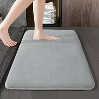 Solid Color Coral Fleece Bathroom Mat Absorbent Non-Slip Floor Mat