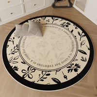 Faux Cashmere Round Area Rug for Living Room Bedroom Office Chair Mat