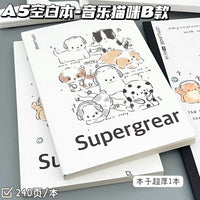 A5 Cartoon Series Blank Notebook, Aesthetic Thick Journal for Study and Sketching