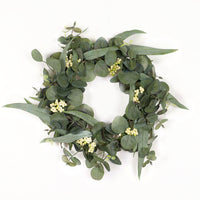 Artificial Eucalyptus Garland with Berries, Green Willow Leaf Design for Home Decor and Holiday Farmhouse Wall Hanging