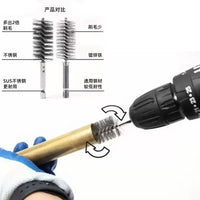 Long Stainless Steel Wire Brush for Pipe Cleaning and Rust Removal, Hex Shank Drill Attachment