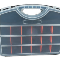 Portable Plastic Tool Box with Compartments for Hardware and Electronic Components