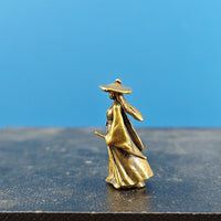 Miniature Brass Female Knight Figurine for Micro Landscape Bonsai Aquascape