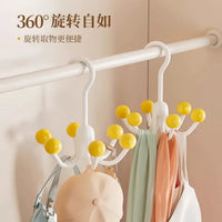 Dopamine Rotating Six-Claw Hook for Hats, Bags, and Towels - Door Back Wardrobe Organizer