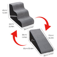 Convertible Pet Stairs for Small to Medium Dogs, Non-Slip Washable Sponge Steps for Beds and Couches