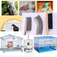 Bird Cage Cleaning Brush Set with Long Stainless Steel Handle for Pet Birds