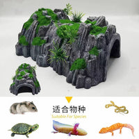 Hexagonal Reptile Hideout Cave for Axolotl Turtle Snake Gecko