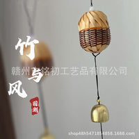 中式竹编风铃双色竹球创意手工竹风铃茶室景区装饰文艺国潮手工