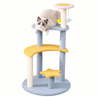 Mythical Star-Moon Multi-Level Cat Tree with Sisal Scratching Posts for Large Cats
