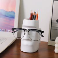 Moai Stone Statue Pen Holder Desk Organizer for Home Office
