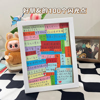 DIY 100 Reasons Why I Love You Photo Frame Kit - Creative Message Board Gift for Friends & Birthdays