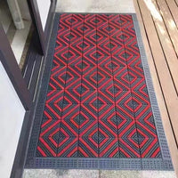 Outdoor Non-Slip Waterproof Entrance Mat with Brush Scraper Tiles for Hotels & Homes
