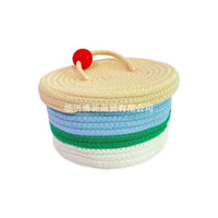 Hand-Woven Storage Basket with Lid for Home Organization