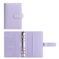 A6 Macaron PU Leather 6-Ring Binder with Zipper Envelopes for Cash Budgeting and Planning