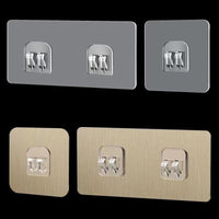 Self-Adhesive Wall Hooks for Shelves and Accessories, Punch-Free Transparent Buckle Hangers