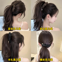 Korean Style Satin Pleated Banana Hair Clip for Women, Elegant Large Hair Claw Clip