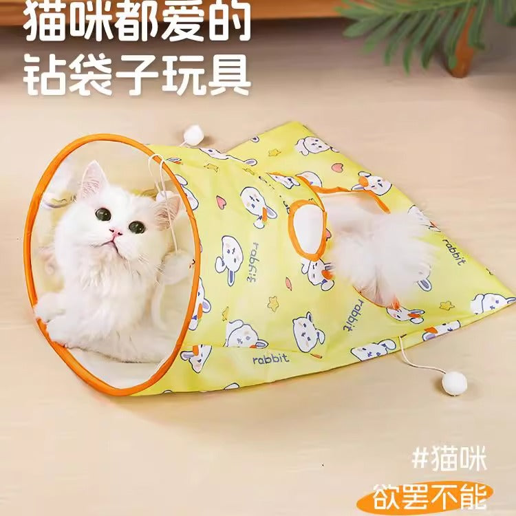 Interactive Crinkle Cat Tunnel Toy for Play and Exercise