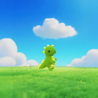 Cartoon Green Dinosaur Crochet Kit DIY Handmade Doll Yarn Craft