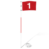 Golf Putting Green Flagstick Set with 3-Section Pole and Hole Cup