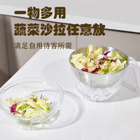 Stainless Steel Fruit Basket Salad Bowl with Lid and Handle, Drainer, Fresh-keeping, Mixing, Chilling Bowl