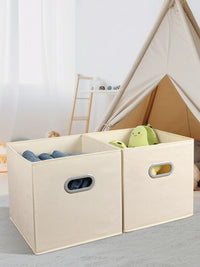 Foldable Square Storage Bin with Lid for Clothes, Toys, Snacks, and Books - Drawer Organizer for Dorms and Shelves