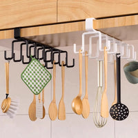 Under Cabinet Iron Storage Rack with 6 or 12 Hooks for Kitchen and Wardrobe Organization
