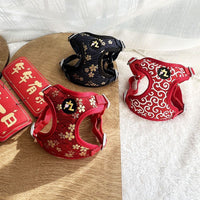Japanese Style Cherry Blossom Dog Harness and Leash Set for Small to Medium Breeds