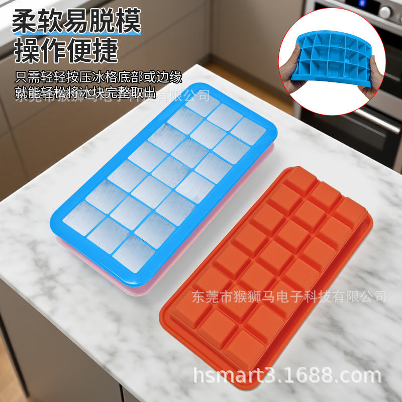 Silicone Ice Cube Tray with 21 Grids for Whiskey and Cold Drinks, Square and Spherical Ice Maker Mold