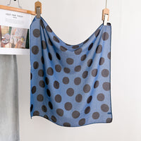 Polka Dot Silk Blend Scarf for Women, Lightweight Breathable Square Neck Scarf