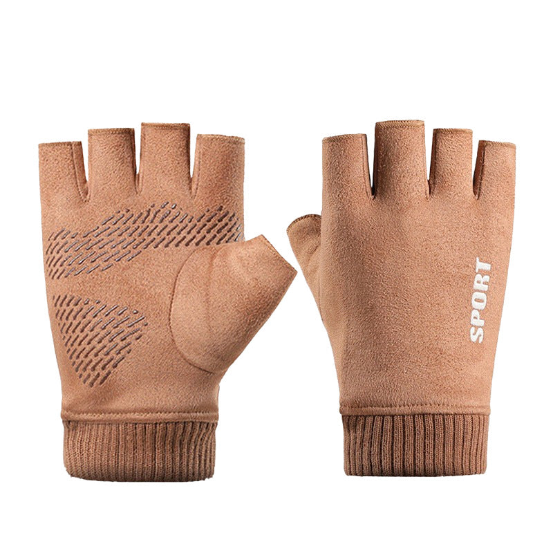 Men's Suede Fleece Lined Touchscreen Gloves for Winter Outdoor Activities