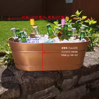 European Style Stainless Steel Ice Bucket for Home Bar Commercial Outdoor Use, Oval Large Champagne Wine Beer Cooler