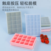 Covered Silicone Ice Cube Tray Set with Lid, Square Ice Mold for Home Freezing
