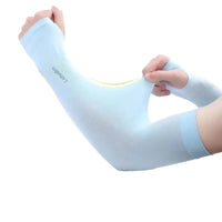 Unisex Ice Silk UV Protection Cooling Arm Sleeves for Outdoor Activities and Driving