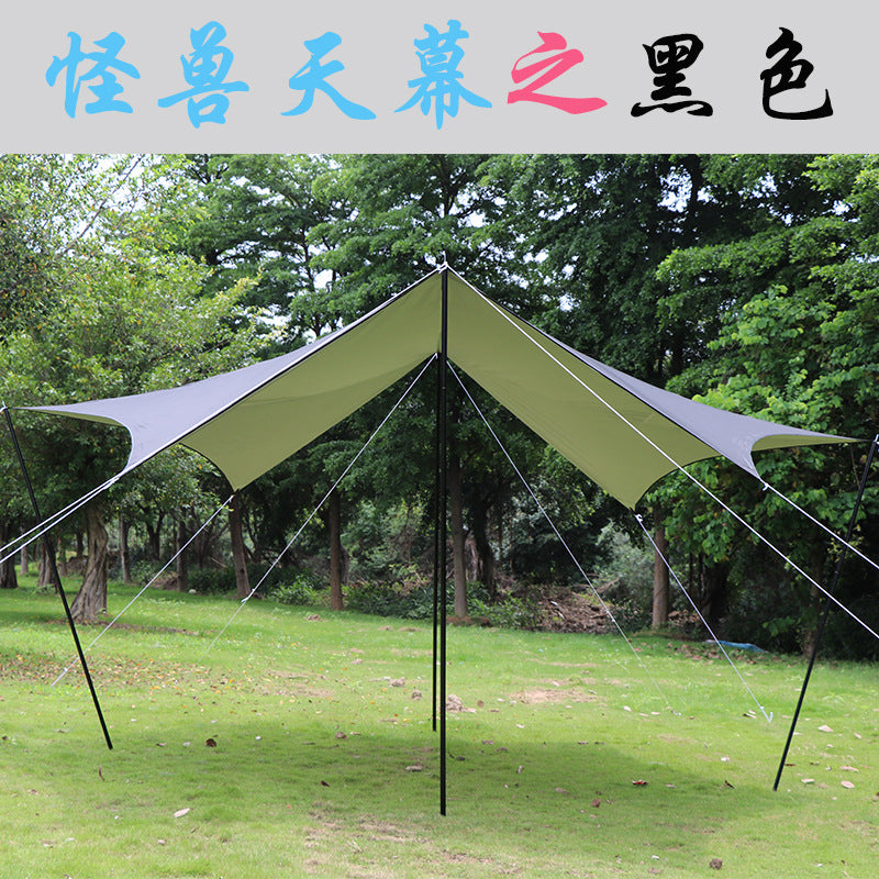 Outdoor Camping Sunshade Tarp Tent with UV Protection for Multiple People BBQ and Living Area
