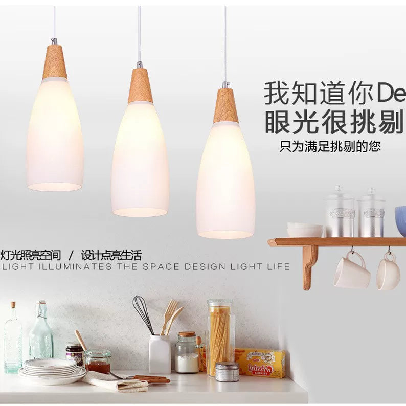 Minimalist Wooden Pendant Light for Dining Room, Bar, or Study