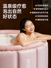 Foldable Adult Bathtub Portable Soaking Tub for Full Body Bathing with Insulation